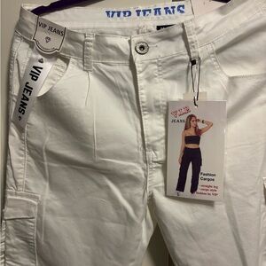 VIP Women's White Cargo Jeans